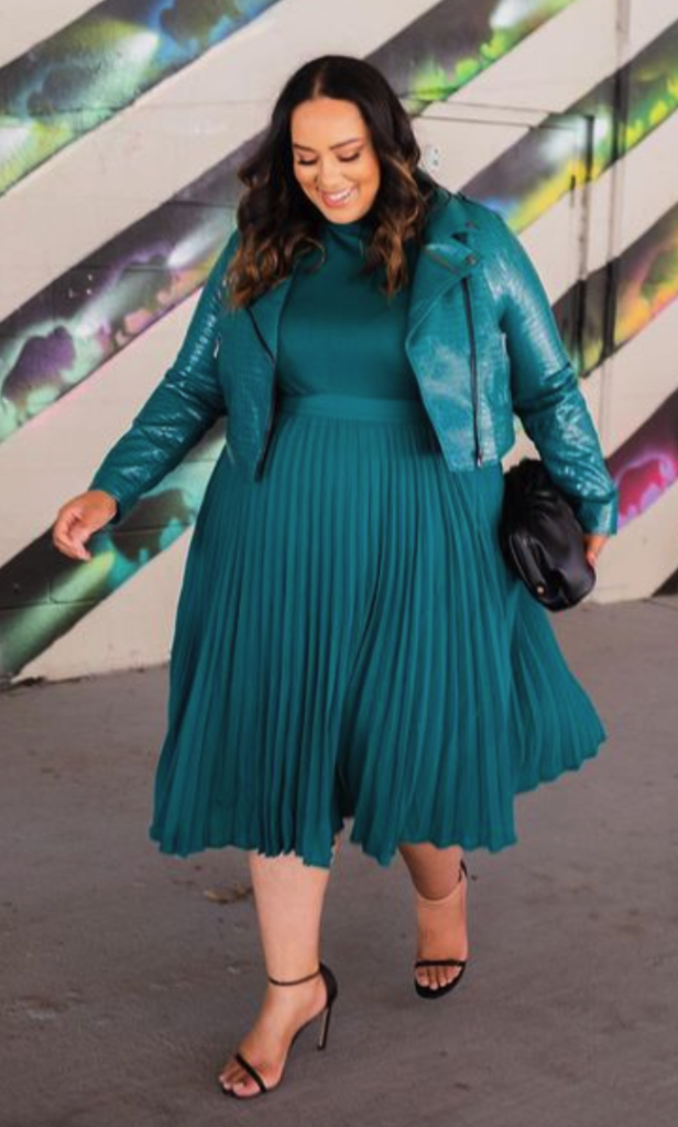 plus sized outfit in true teal